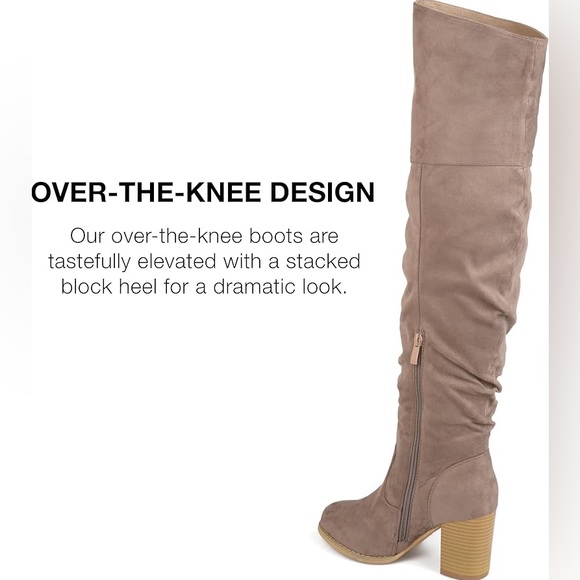 Journee Collection Over The Knee Heeled Boots Wide Calf Vegan Leather Size 10WC - Picture 2 of 16